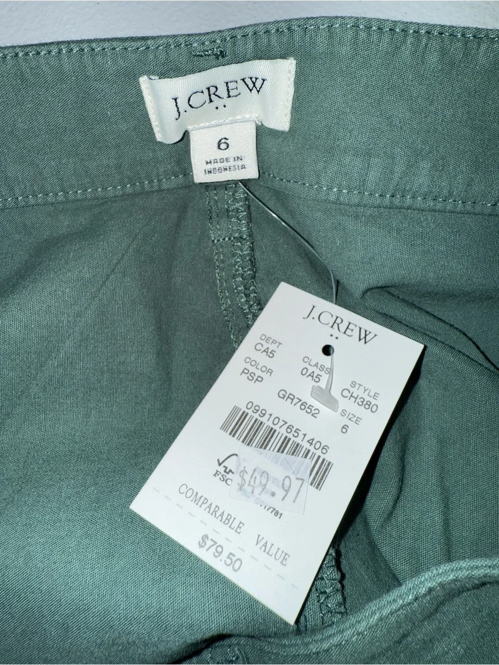 NWT J.Crew dark green utility mini skirt size 6